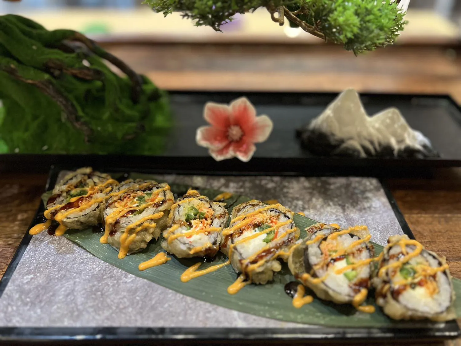 Deep-fried sushi roll with spicy tuna and spicy mayo at Sushi Kingdom Glen Allen, a Japanese Restaurant in Glen Allen